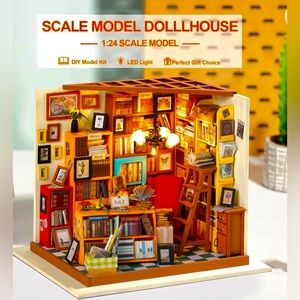 DIY Miniature House - Sam’s Study. 1:24 Scale Tiny House Building Kit